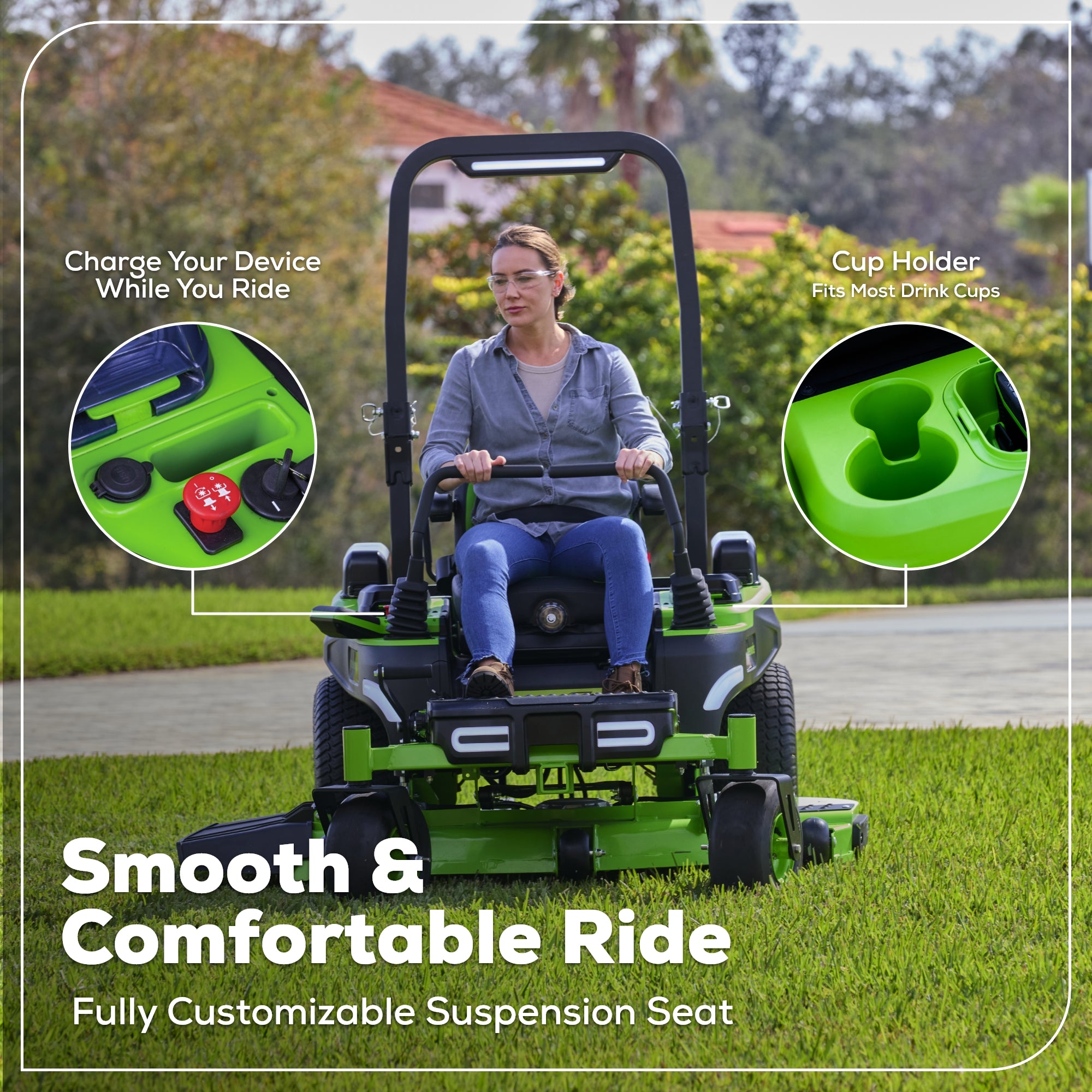 80V 54" MaximusZ Zero Turn Riding Mower with (2) 16.0 Ah and (1) 4.0 Ah Batteries and 1.5kW Charger, MZ5481