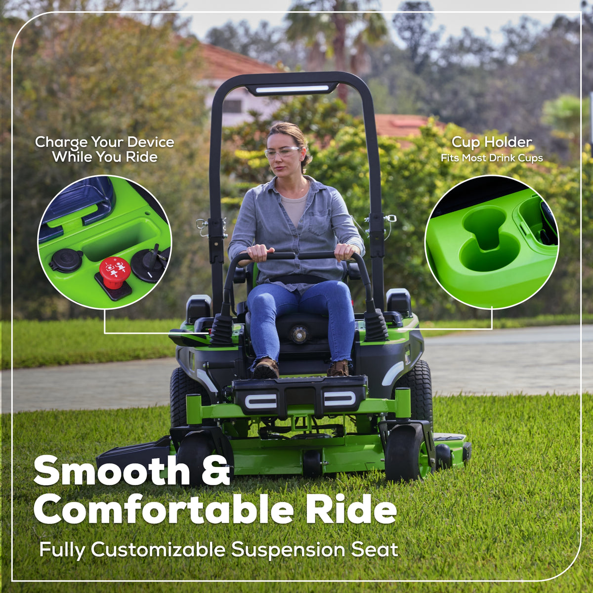 80V 54" MaximusZ Zero Turn Riding Mower with (2) 16.0 Ah and (1) 4.0 Ah Batteries and 1.5kW Charger, MZ5481