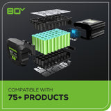 80V 25" Cordless Battery Dual Blade Self-Propelled Mower: 5.0 Ah Battery and Rapid Charger, LM2508S