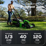40V 20" Cordless Battery 4-in-1 Push Lawn Mower: 4.0 Ah Battery and 2A Charger, LM2054