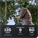 80V Pro 10" Cordless Battery Pole Saw: 2.0 Ah Battery and Charger