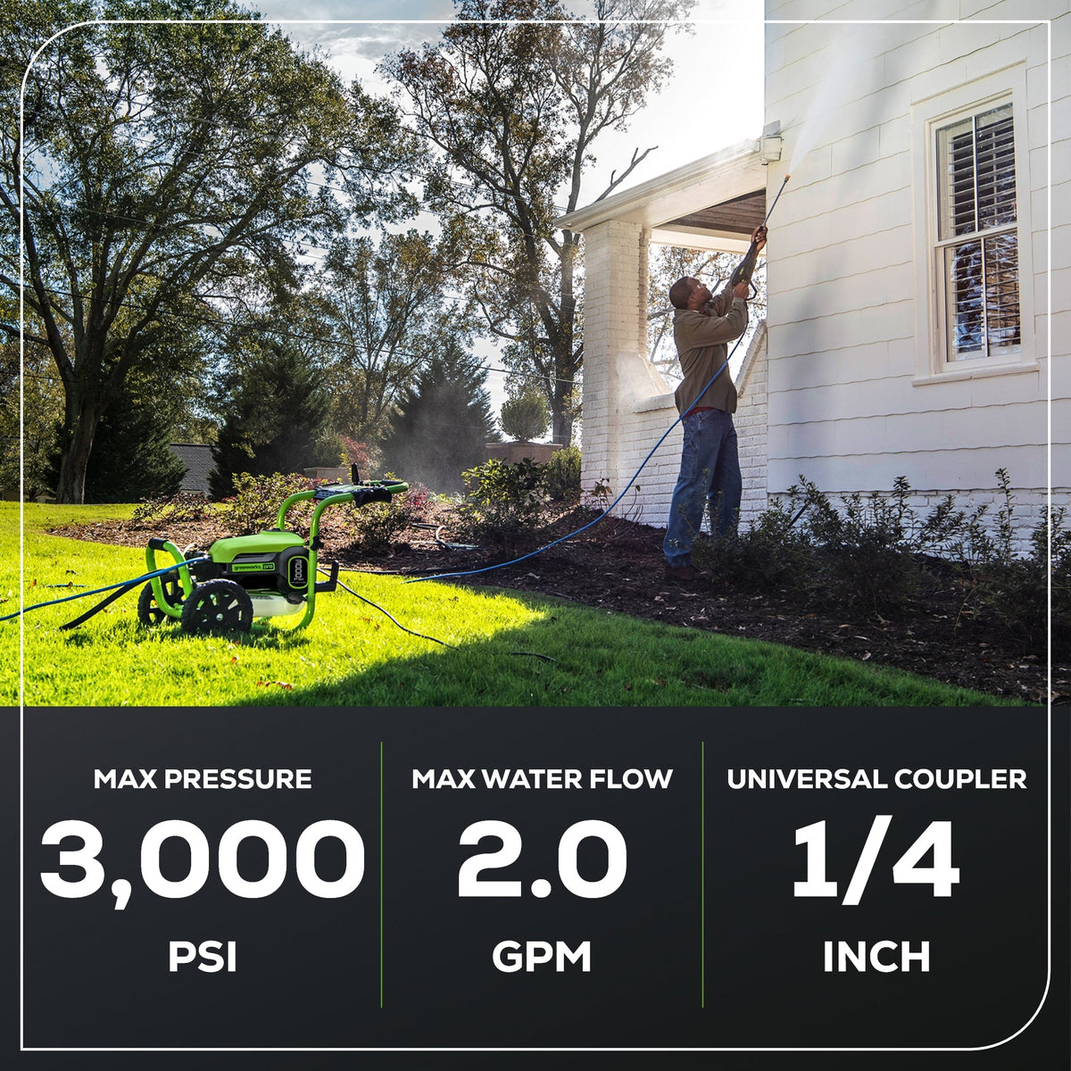 3000 PSI Pressure Washer, 24V 600-PSI Cordless Power Cleaner Combo Kit