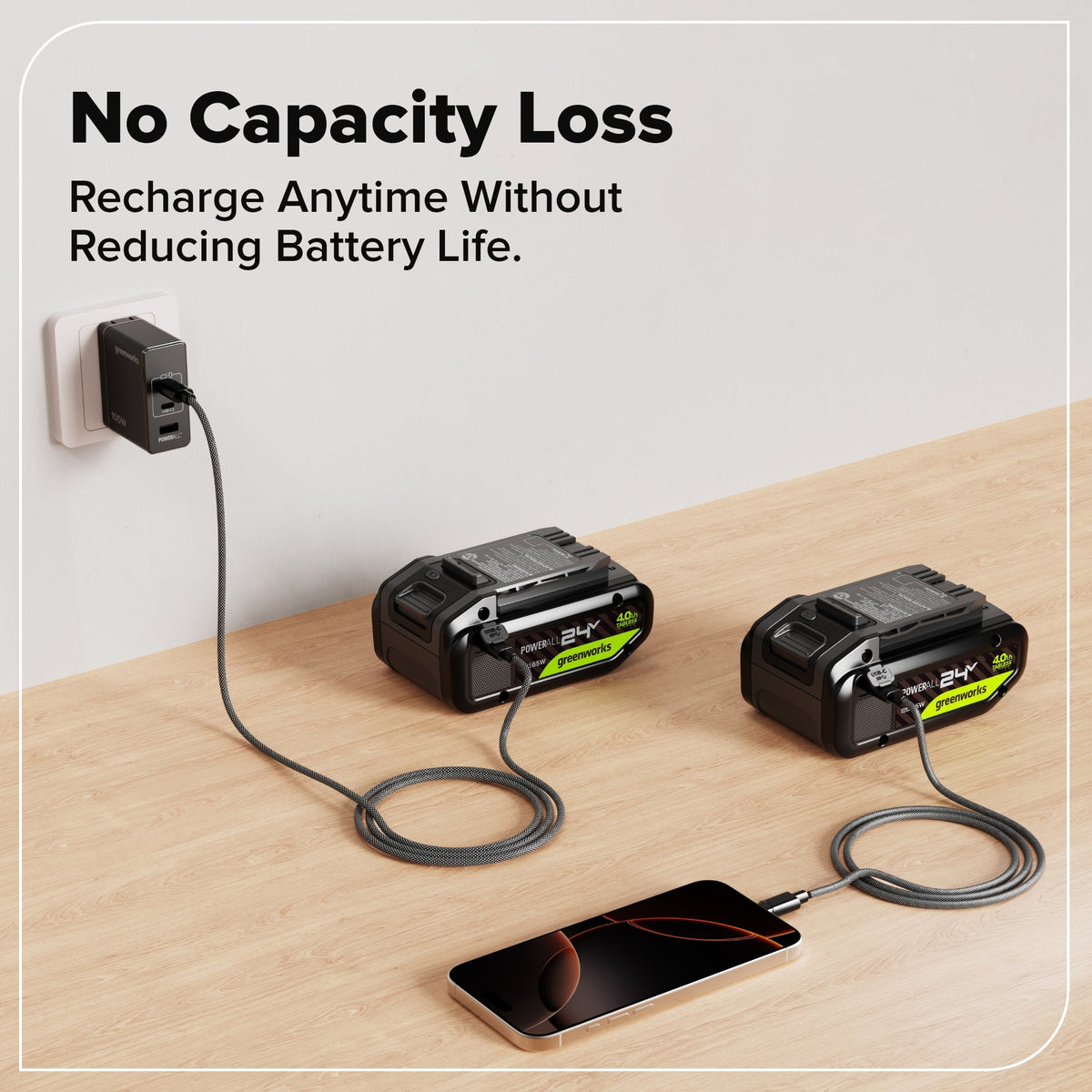 24V 4.0 Ah Tabless Battery with Bi-Directional USB-C Port
