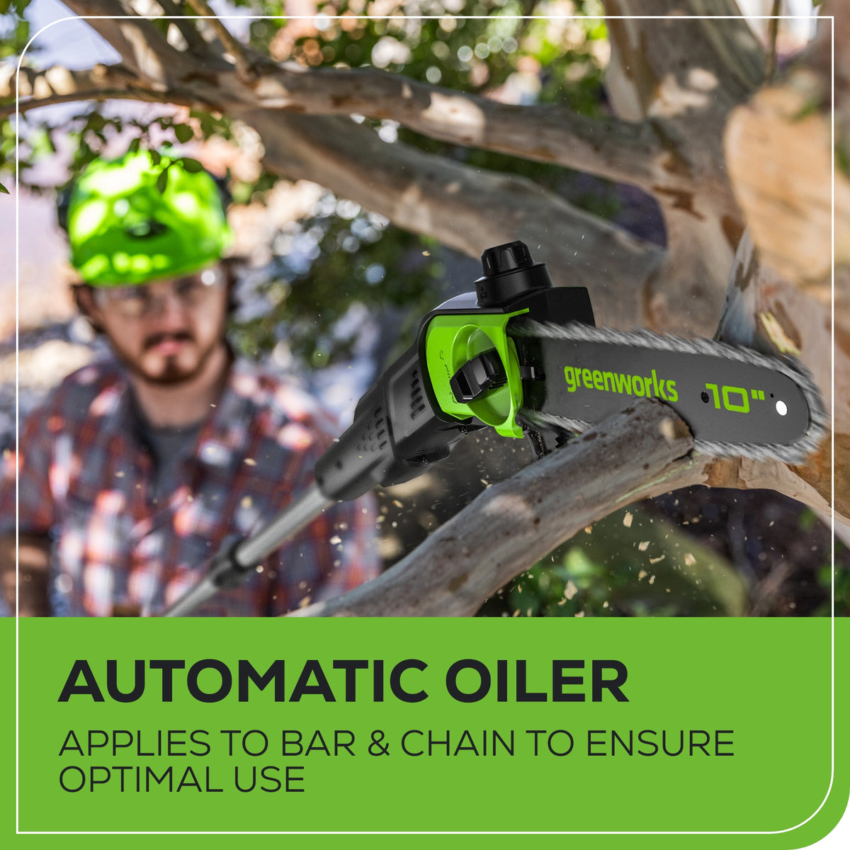 80V Pro 10" Cordless Battery Pole Saw: 2.0 Ah Battery and Charger