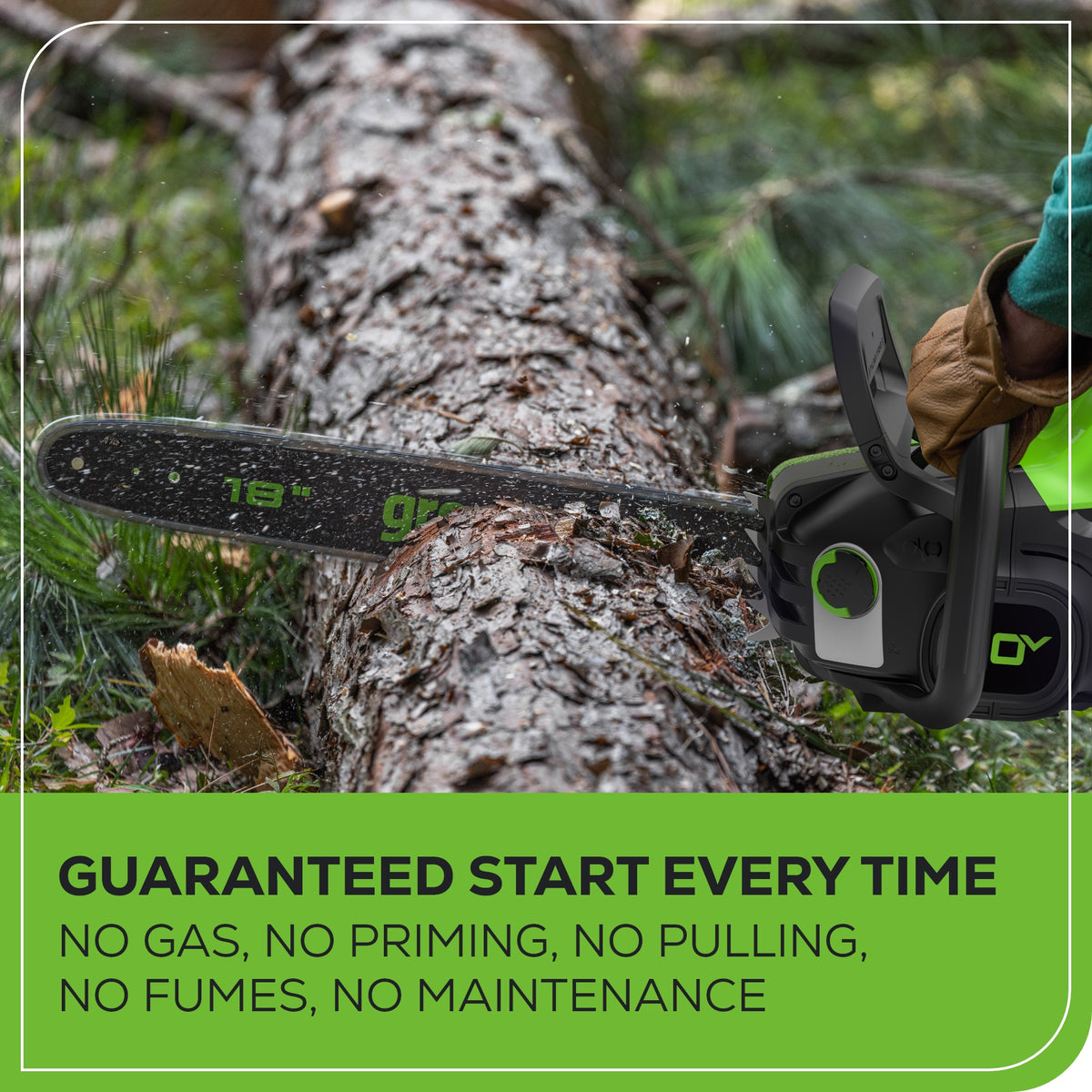 80V 18" 2.5kW Cordless Battery Chainsaw, (1) 4Ah Battery and 2A Charger