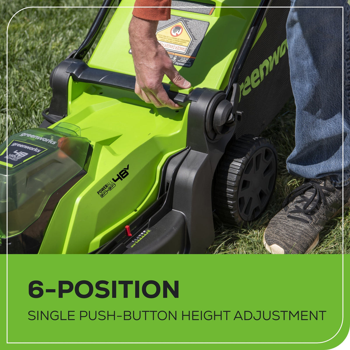 48V (24V x 2) 17" Cordless Battery Push Lawn Mower: (2) 4.0 Ah Batteries and Dual-Port Charger, LM1702