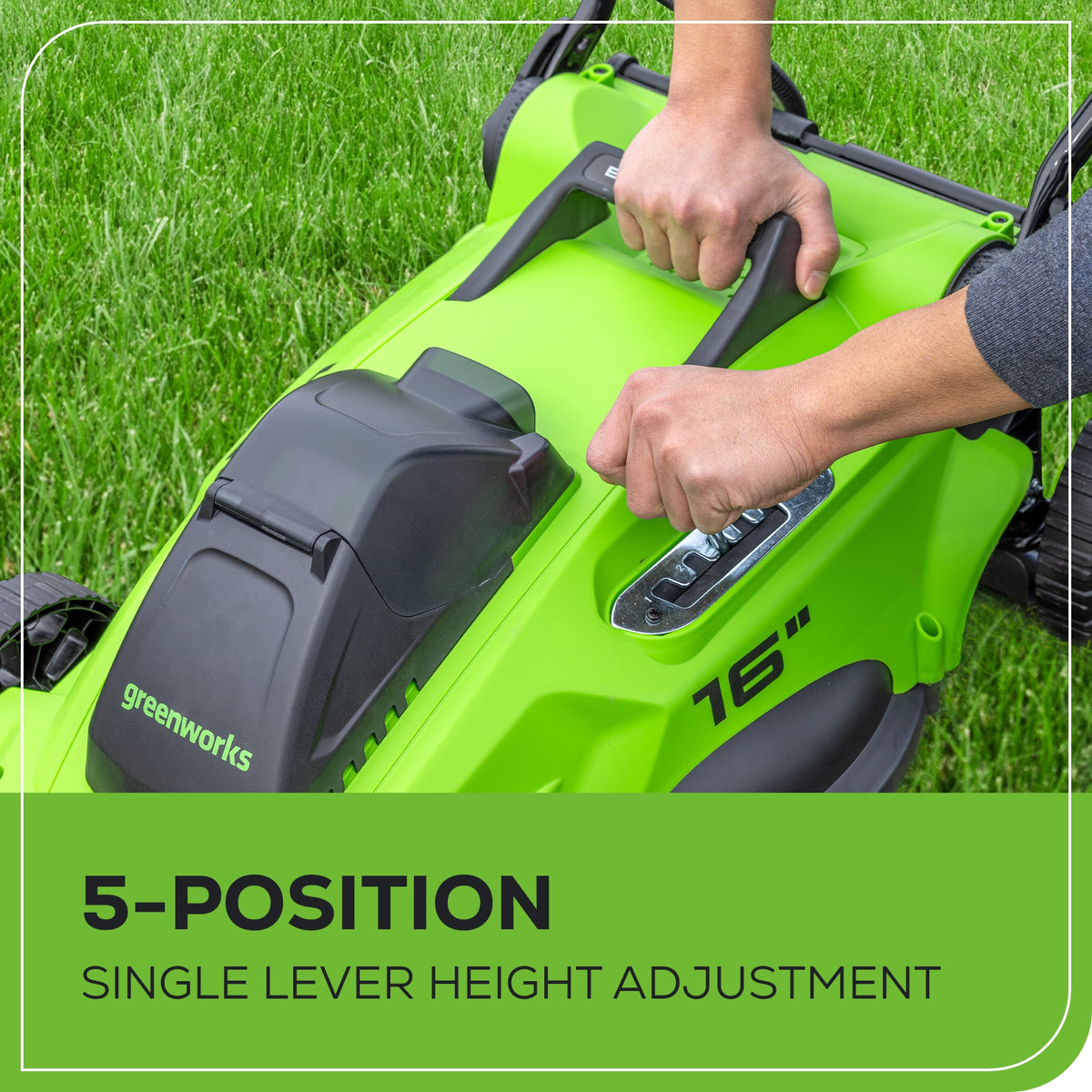40V 16" Cordless Battery Brushless Push Lawn Mower: 4.0 Ah Battery and Charger, LM1624