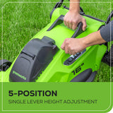 40V 16" Cordless Battery Brushless Push Lawn Mower: 4.0 Ah Battery and Charger, LM1624