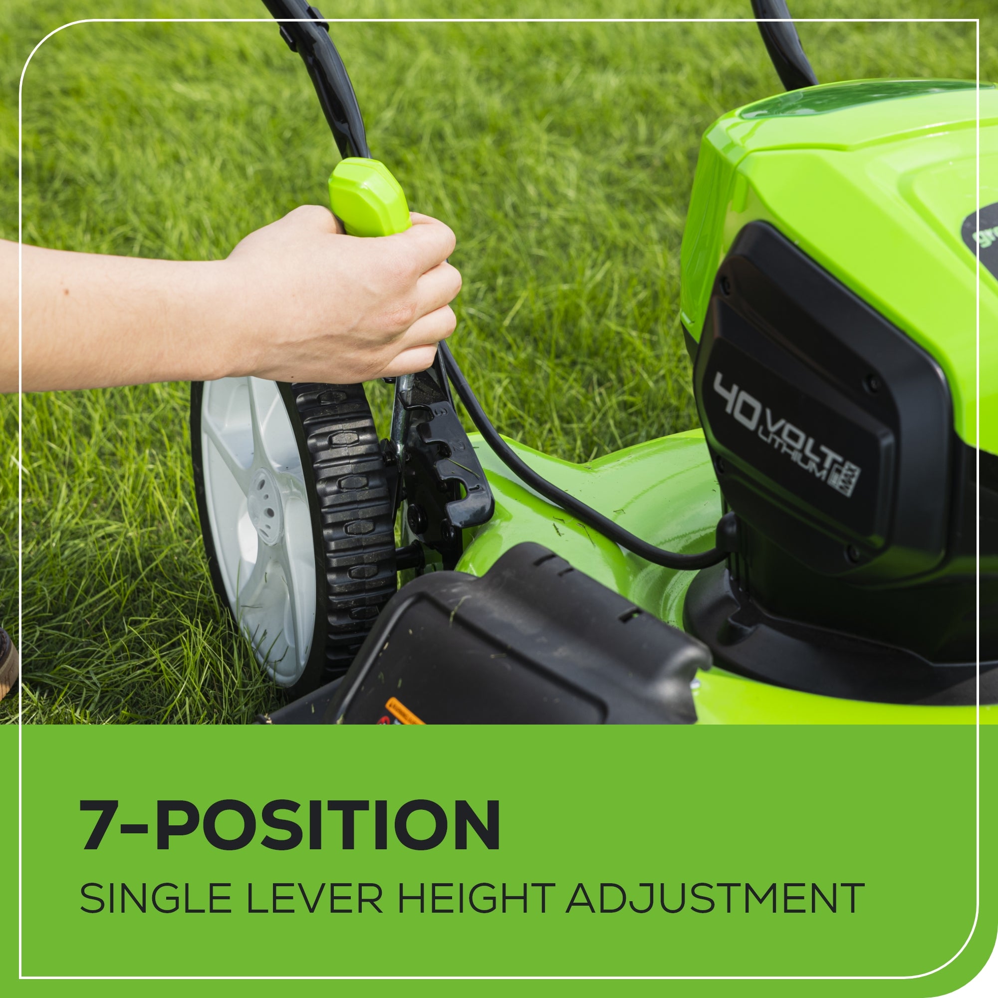 40V 19" Cordless Battery Push Lawn Mower: 5.0 Ah Battery and Charger, LM1934
