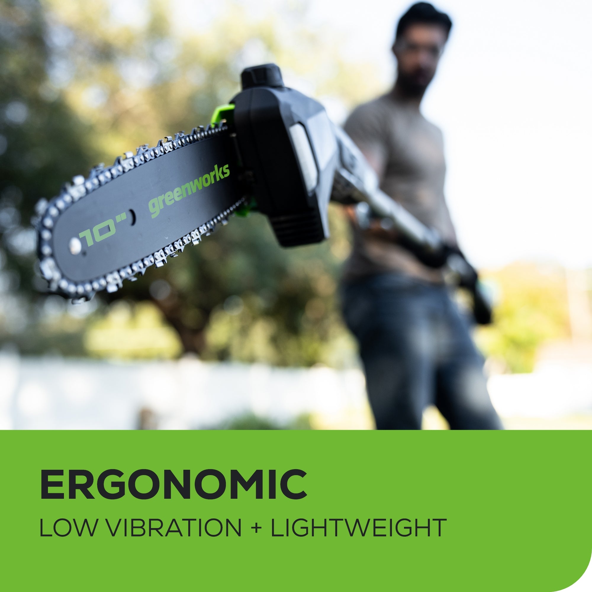 80V Pro 10" Cordless Battery Pole Saw: 2.0 Ah Battery and Charger