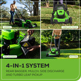 40V 20" Cordless Battery 4-in-1 Push Lawn Mower: 4.0 Ah Battery and 2A Charger, LM2054