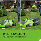 40V 16" Cordless Battery Brushless Push Lawn Mower: 4.0 Ah Battery and Charger, LM1624