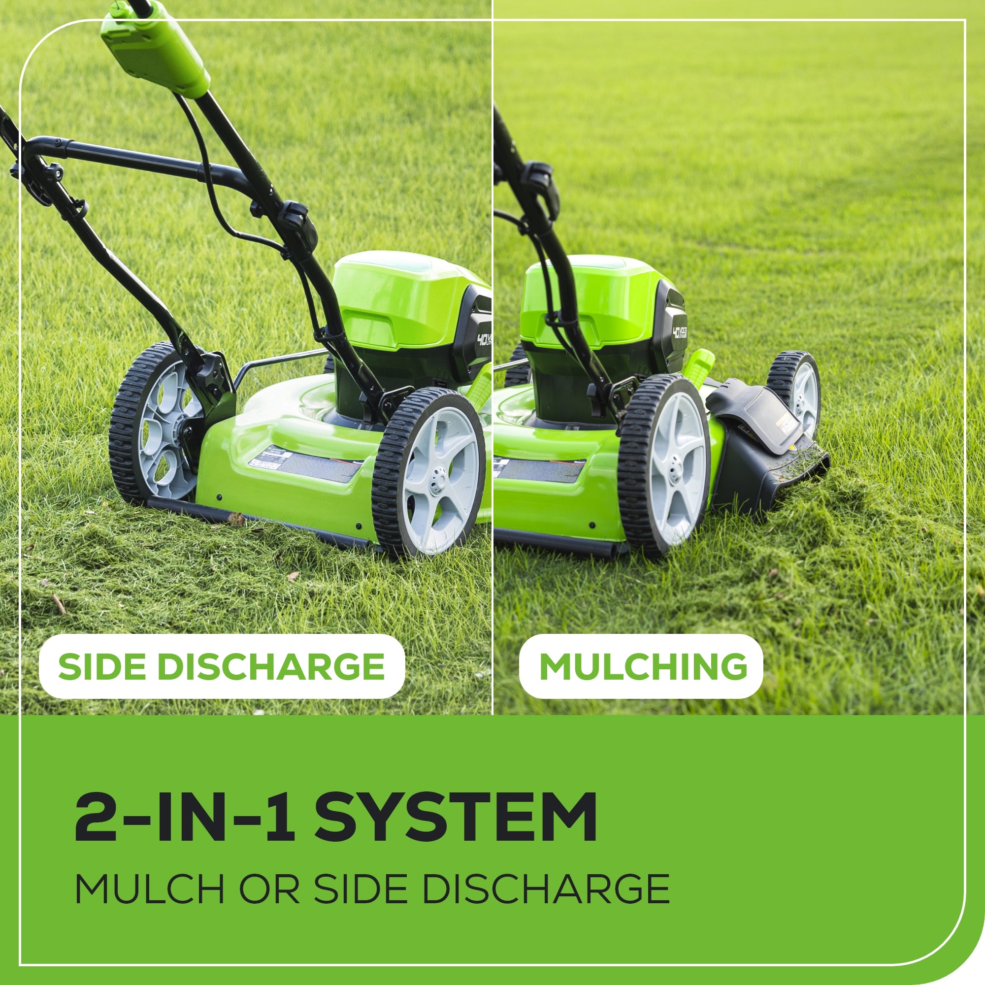 40V 19" Cordless Battery Push Lawn Mower: 5.0 Ah Battery and Charger, LM1934