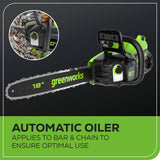 80V 18" 2.5kW Cordless Battery Chainsaw, (1) 4Ah Battery and 2A Charger