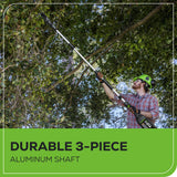 80V Pro 10" Cordless Battery Pole Saw: 2.0 Ah Battery and Charger