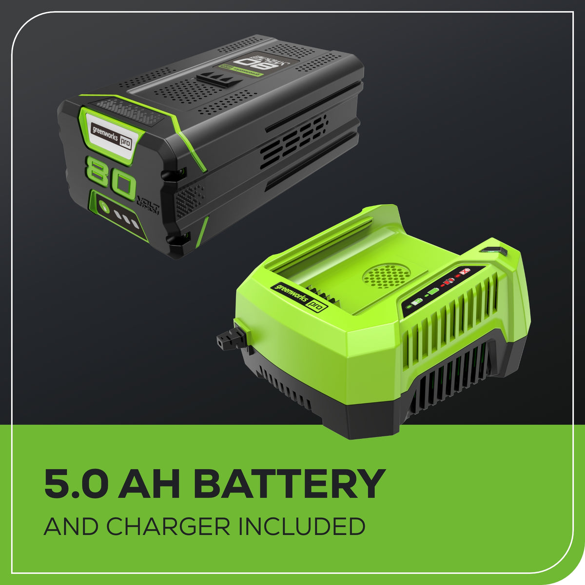 80V 25" Cordless Battery Dual Blade Self-Propelled Mower: 5.0 Ah Battery and Rapid Charger, LM2508S