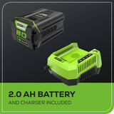 80V 20" Cordless Battery Pole Hedge Trimmer (1.2" cut, 4000 SPM): 2.0 Ah Battery and Charger