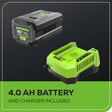 80V 25" Cordless Battery Dual Blade Self-Propelled Mower: 4.0 Ah Battery and Rapid Charger, LM2508S