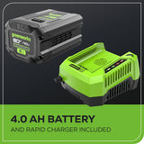 80V 750CFM Cordless Battery Single Port Backpack Blower, 4Ah Battery and Charger