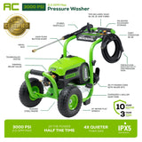 3000 PSI Pressure Washer, 15" Surface Cleaner and Extension Combo Kit
