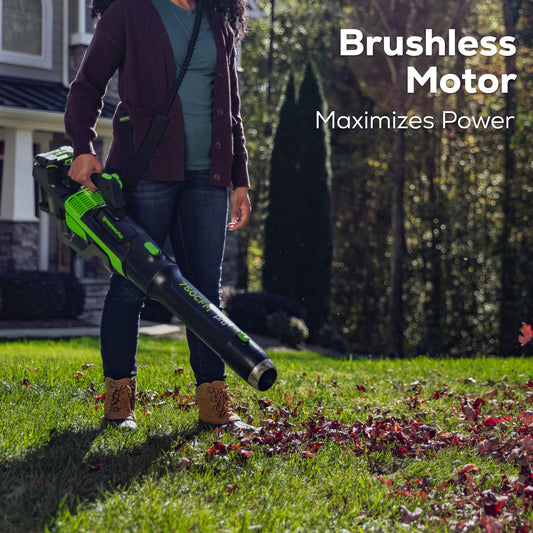 RENEWED 80V 750CFM Cordless Battery Leaf Blower: 2.5 Ah Battery and Charger