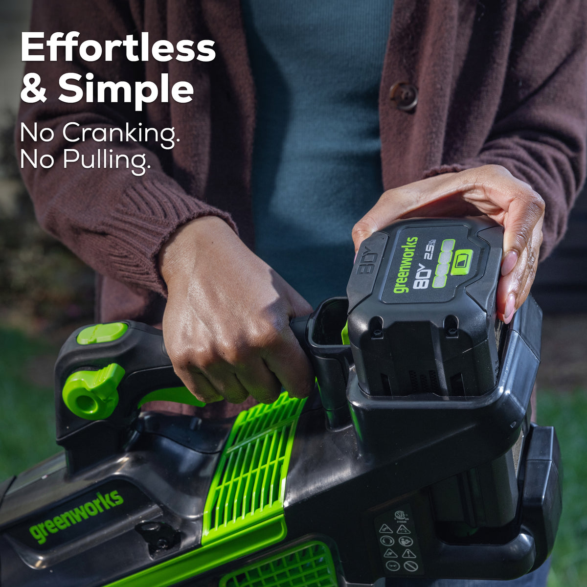 OPEN BOX 80V 750CFM Cordless Battery Leaf Blower: 2.5 Ah Battery and Charger