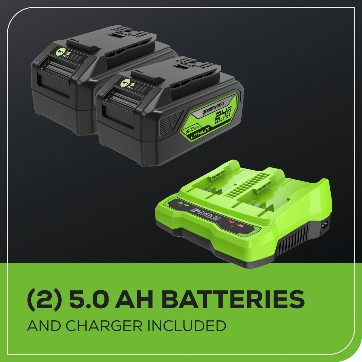48V (24V x 2) 21" Cordless Battery Self-Propelled Mower, 12" String Trimmer and 320 CFM Blower Combo Kit: (2) 5.0Ah Batteries and Chargers
