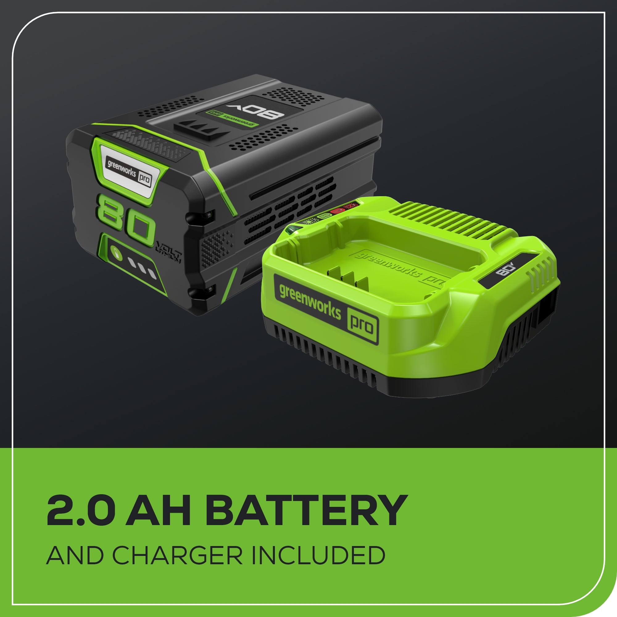 80V 13" String Trimmer: 2.0 Ah Battery and Charger