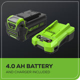 40V 8" Brushless Cordless Battery Edger: (1) 4.0 Ah Battery, (1) 2A Charger