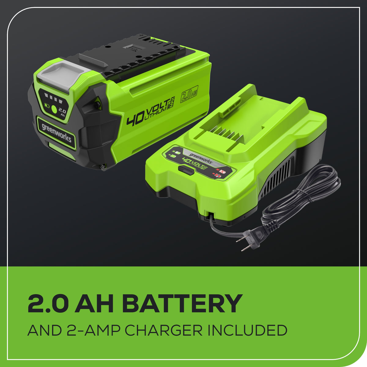 40V 13" Gen 2 Cordless Battery String Trimmer / Edger: 2.0 Ah Battery and Charger