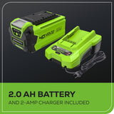 40V 13" Gen 2 Cordless Battery String Trimmer / Edger: 2.0 Ah Battery and Charger