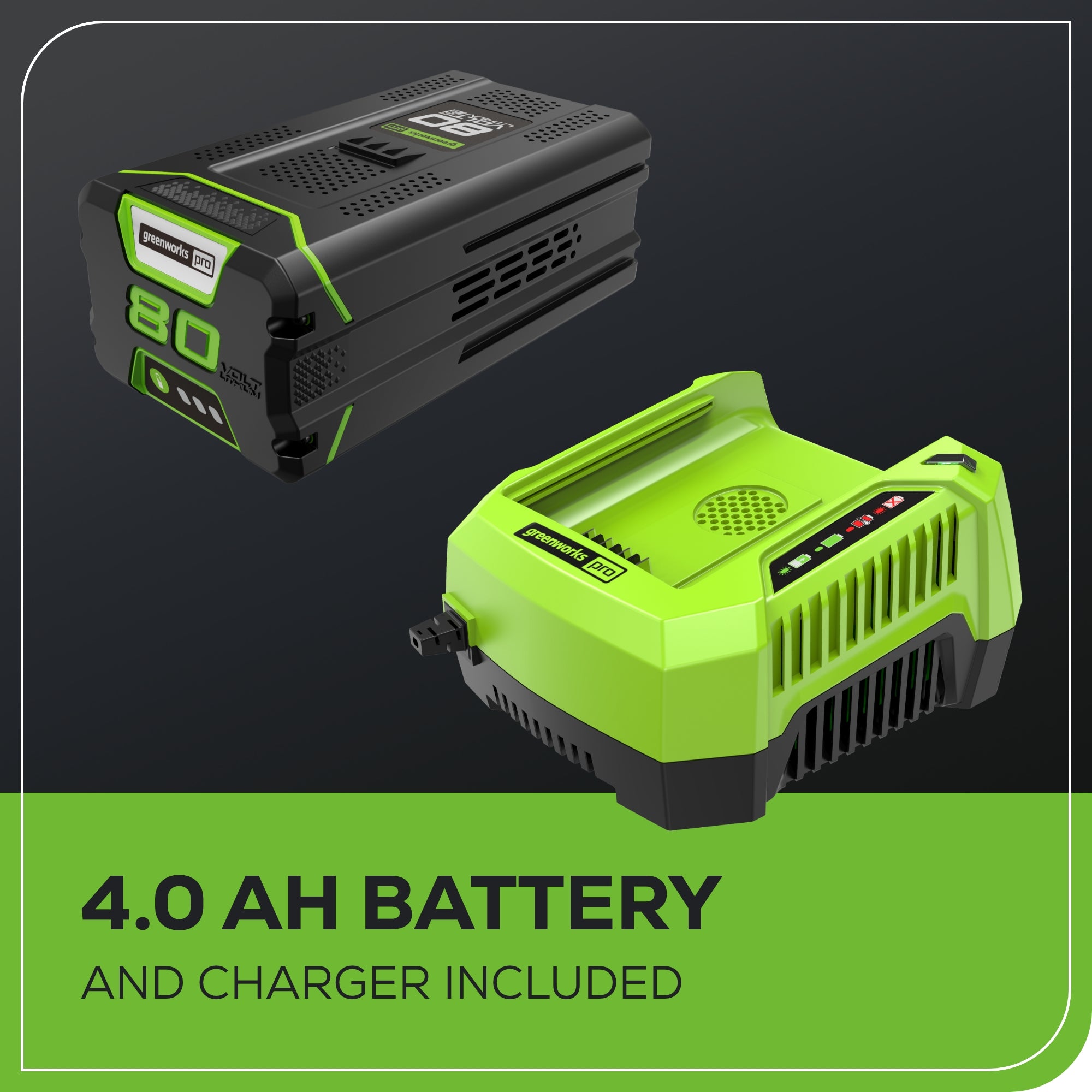 80V 21" GEN 2 Cordless Battery 4-in-1 Push Lawn Mower (Auto Switch): 4.0 Ah Battery and Charger, LM2118