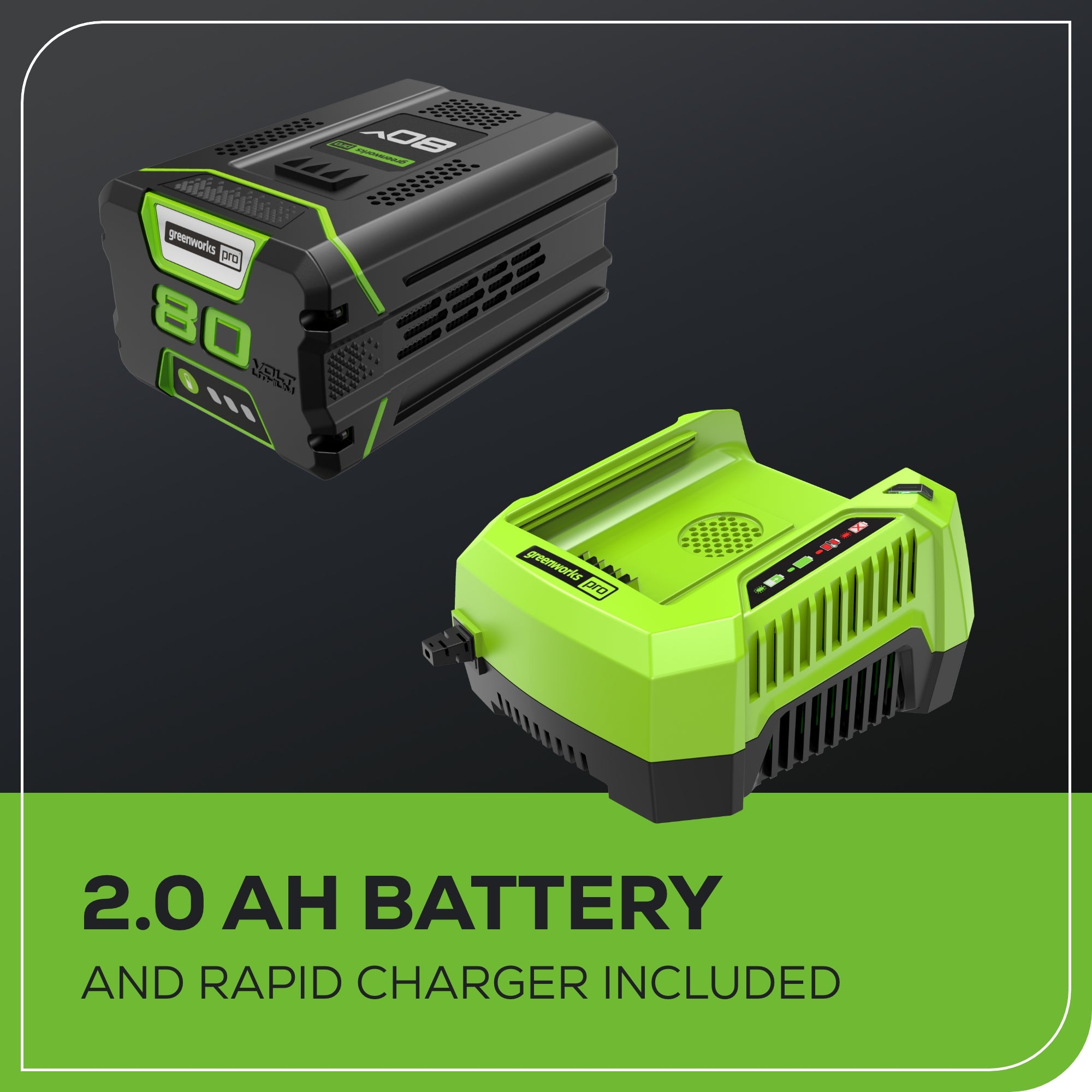 80V 20" Cordless Battery Pole Hedge and 10" Pole Saw Combo Kit: 2.0 Ah Battery and Rapid Charger