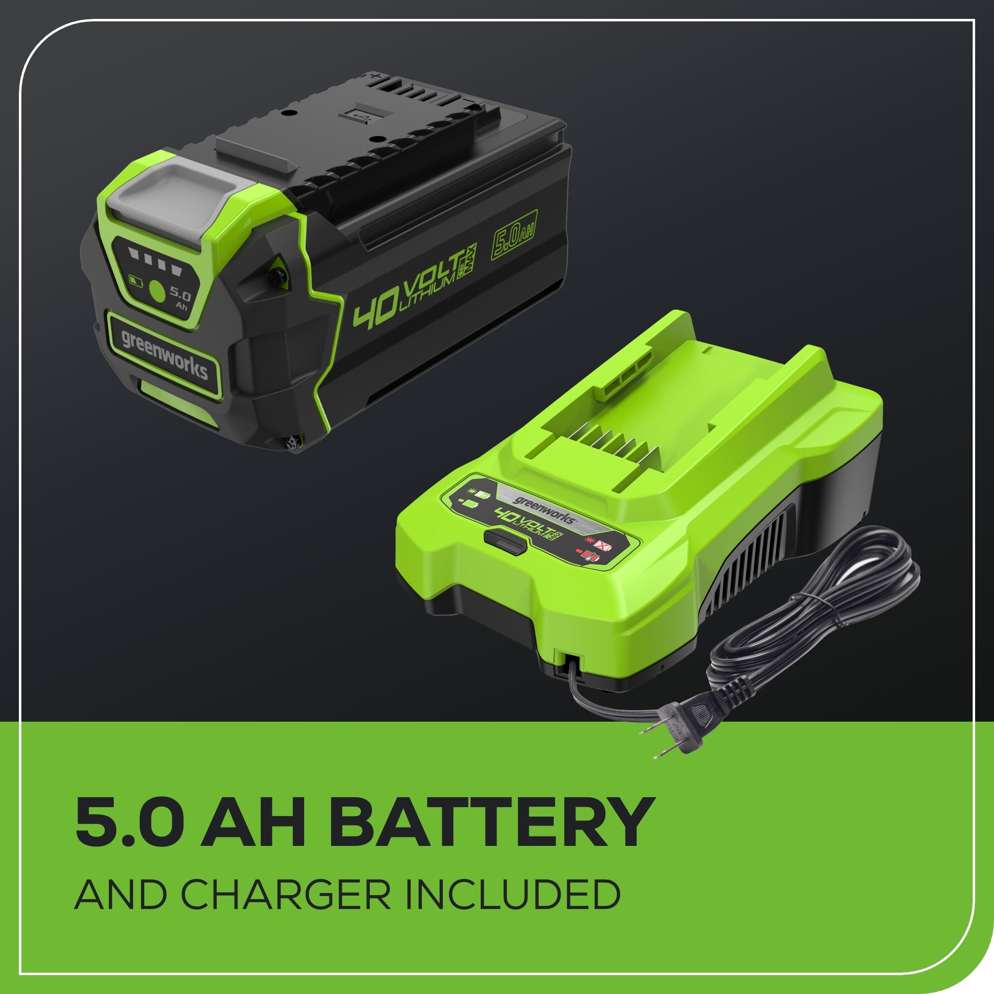 40V 21" Cordless Battery Self-Propelled Lawn Mower: 5.0Ah Battery and Charger, LM2154S
