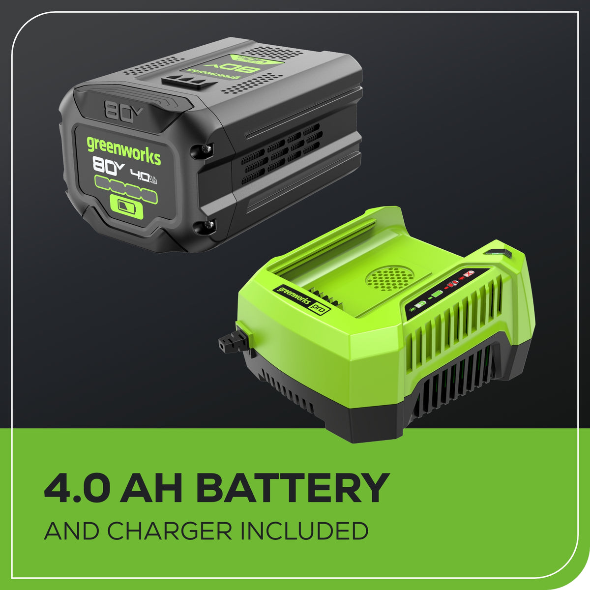 80V 21" Cordless Battery Self-Propelled Mower and Blower: 4.0 Ah Battery and Rapid Charger