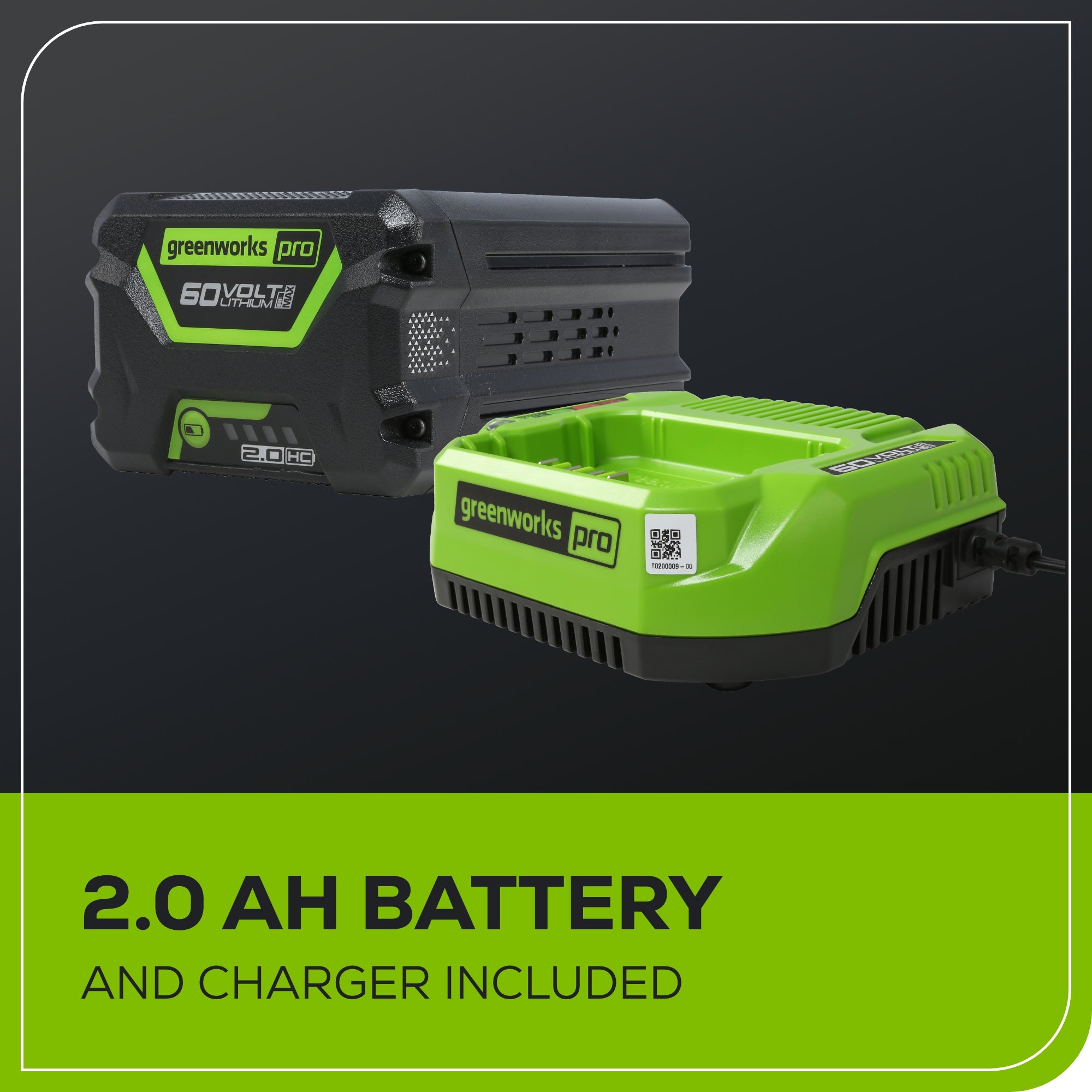 60V 8" Brushless Cordless Battery Edger: 2.0 Ah Battery and 3A Charger