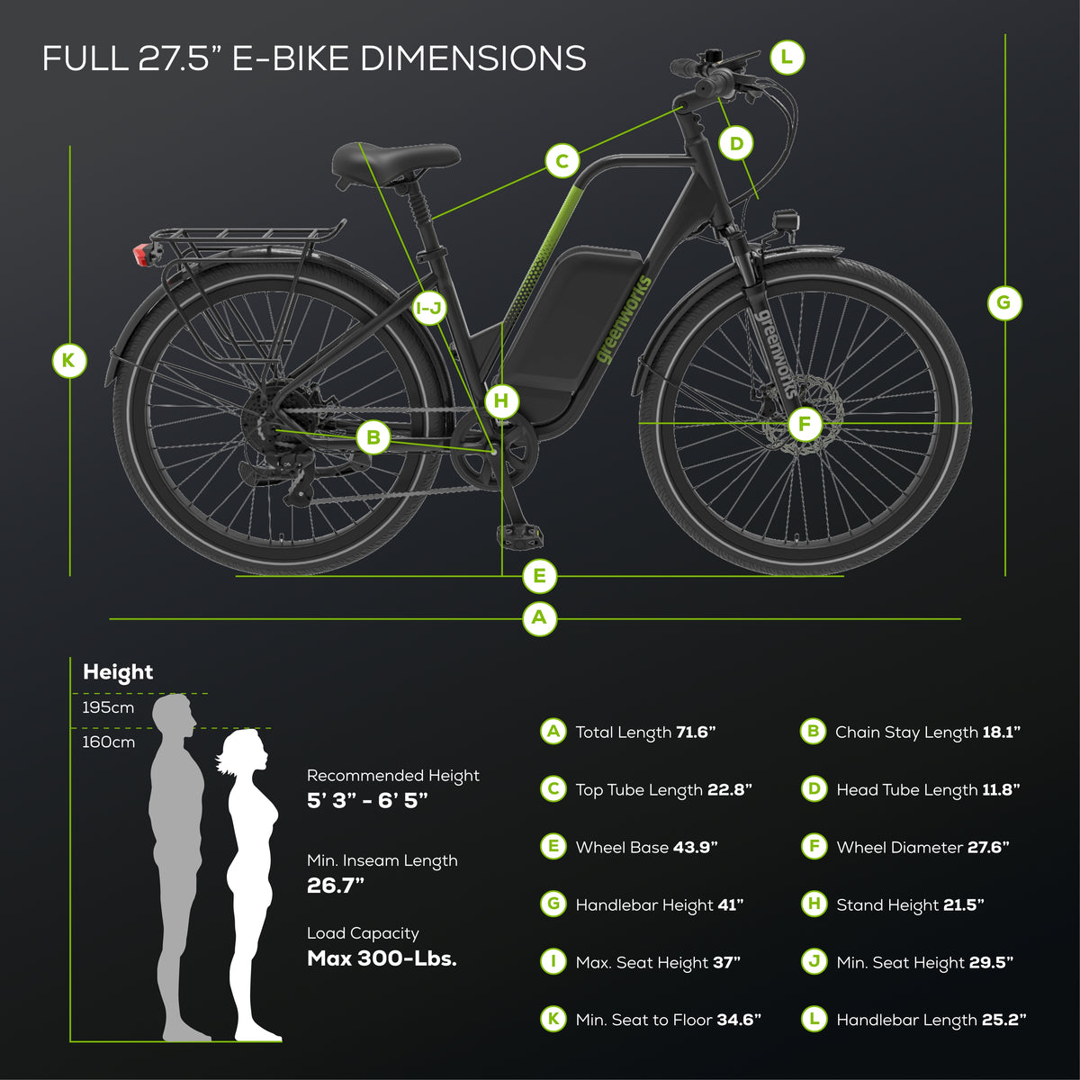 60V VENTURE Series 27.5" Electric Commuter Bike, 5Ah Battery and Charger