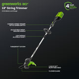 80V 13" String Trimmer: 2.0 Ah Battery and Charger