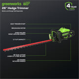 60V Cordless Battery 3PC Handheld Combo Kit, String Trimmer, Blower and Hedge Trimmer, (1) 2.5 Ah Battery and Charger
