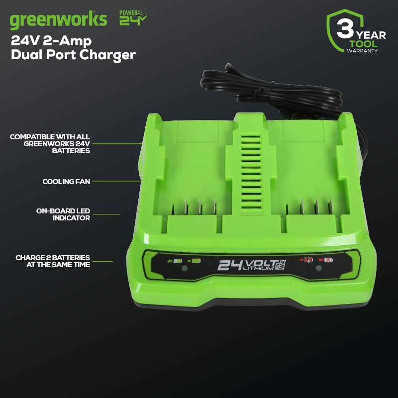 24V 2A Dual-Port Battery Charger