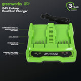 24V 2A Dual-Port Battery Charger