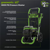 60V 3000-PSI 2.0 GPM Electric Pressure Washer: (2) 4.0 Ah Batteries and Rapid Charger