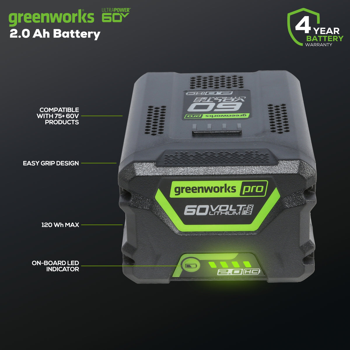 60V 2.0 Ah High Current (HC) Battery
