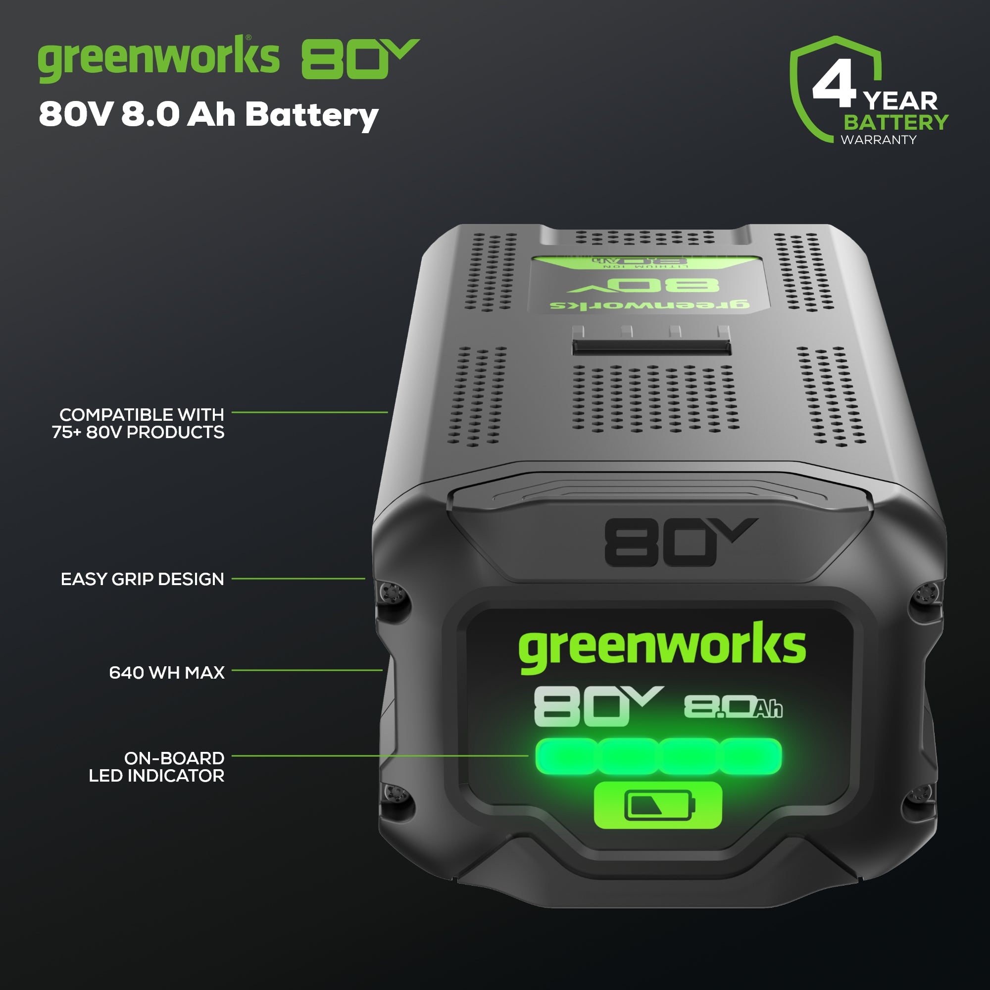 80V 8.0 Ah Lithium-Ion Battery