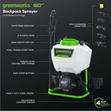 80V Cordless Battery Backpack Sprayer: 2.0 Ah Battery and Charger