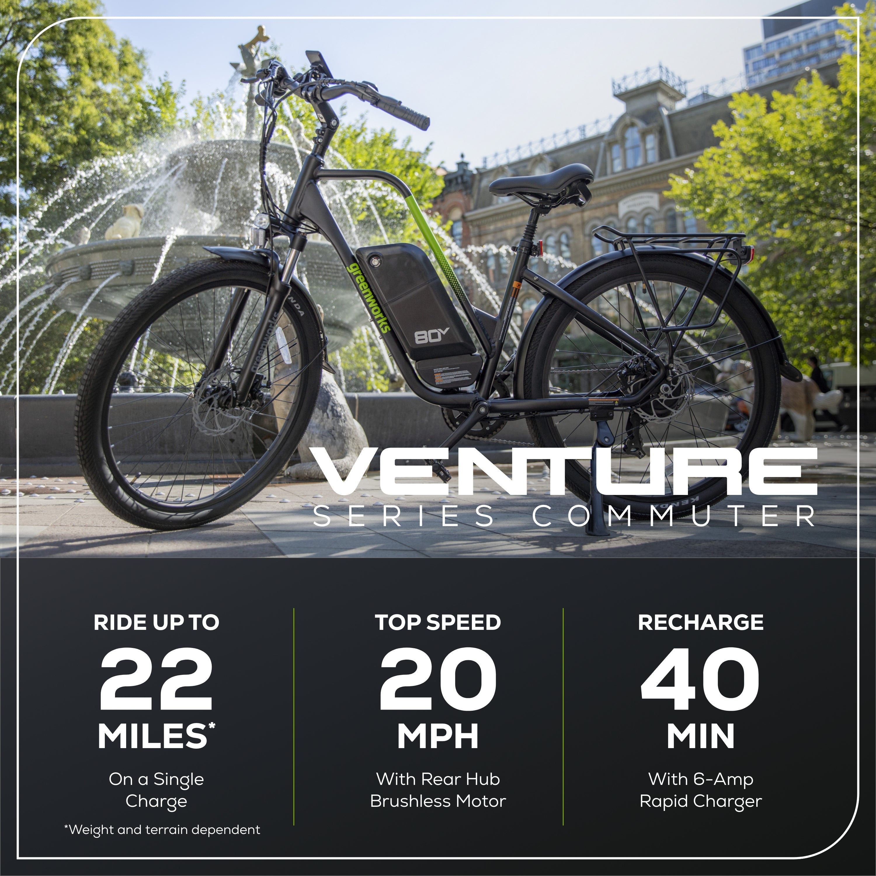 80V VENTURE Series 27.5" Electric Commuter Bike (Tool Only)