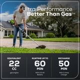 60V 8" Brushless Cordless Battery Edger: 2.0 Ah Battery and 3A Charger