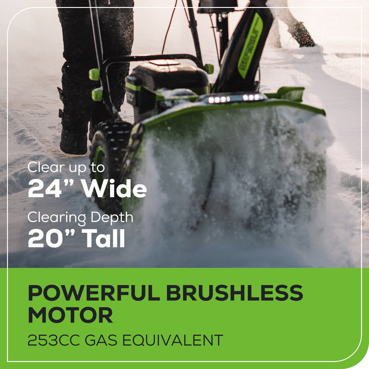 80V 24" Cordless Battery Two-Stage Snow Blower: (2) 5.0 Ah Batteries and Dual-Port Rapid Charger