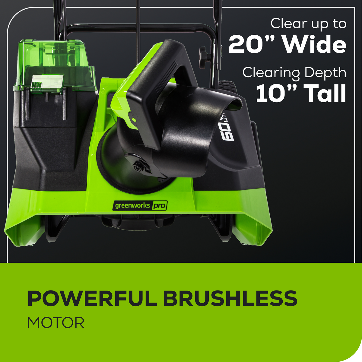 60V 20" Cordless Battery Single-Stage Snow Blower (Tool Only)