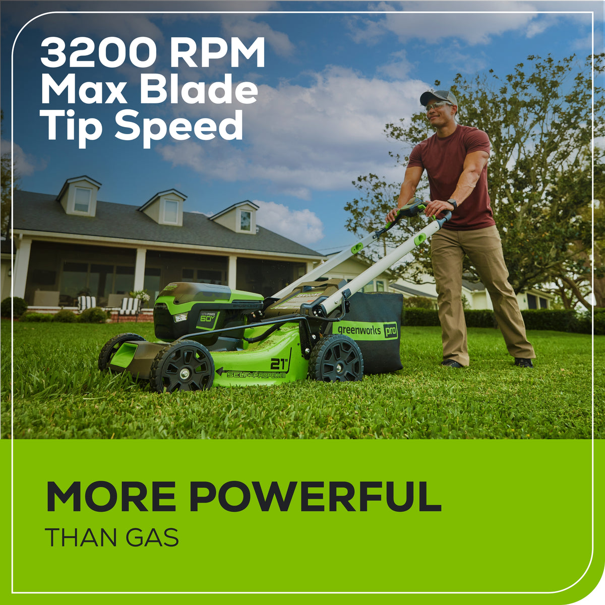 60V 21" Cordless Battery Self-Propelled Lawn Mower w/ Two (2) 4.0Ah Batteries & Dual Port Charger, LM2116S